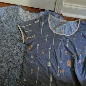 Two Lularoe Classic Tees -- Paisley & tribal! 2XL